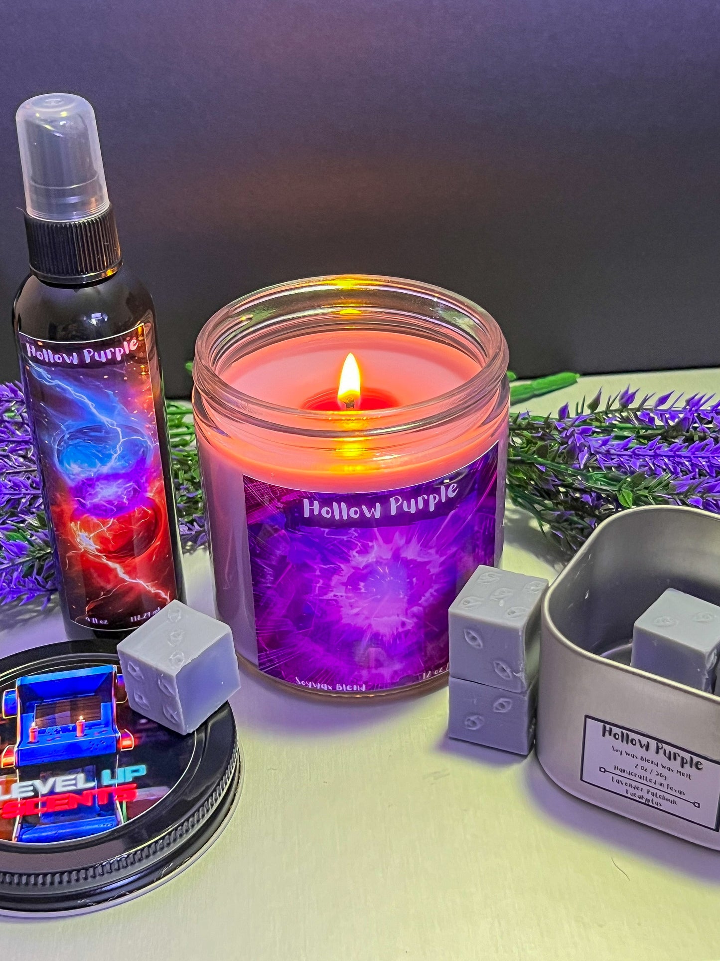 Jujutsu Kaisen inspired Candle wax melt room spray Hollow Purple
