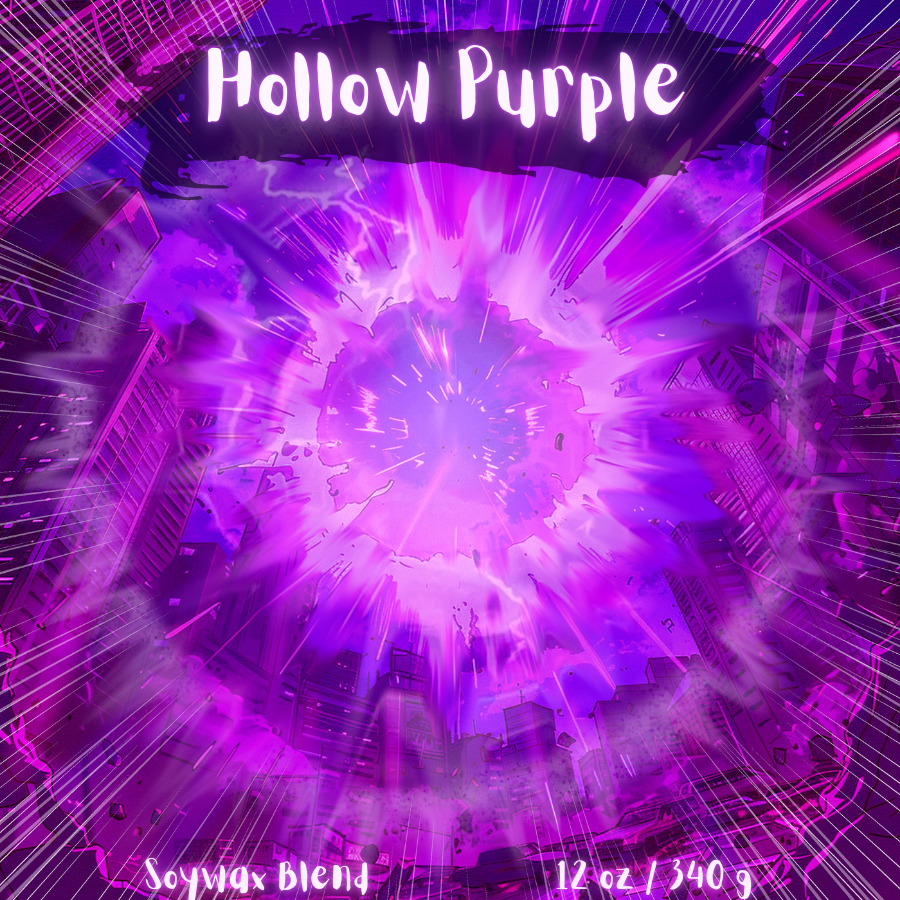 Hollow Purple Candle Lavender, Eucalyptus, Patchouli (Jujutsu Kaisen)